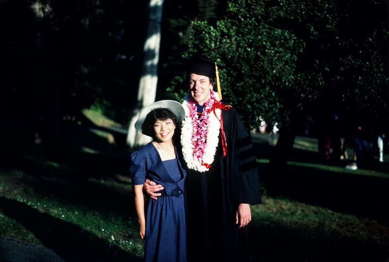 Mike and June at his PhD graduation in 1985.